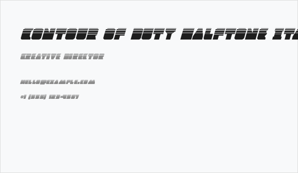 Contour of Duty Halftone Italic Business Card