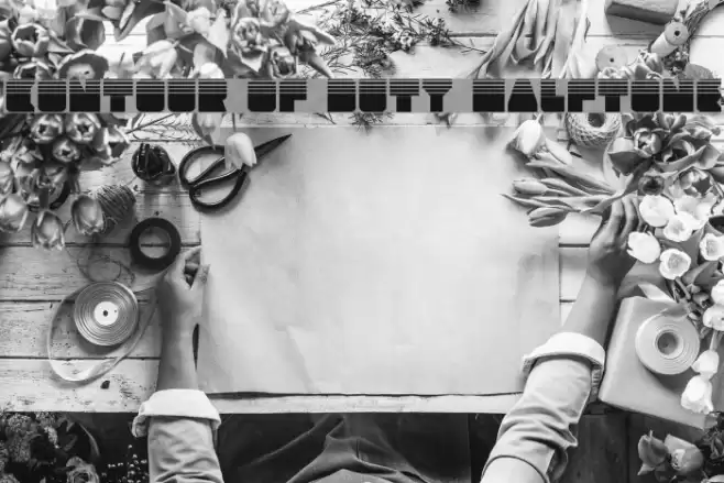 Contour of Duty Halftone Font examples