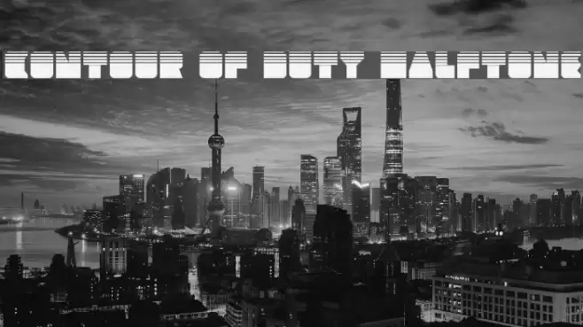 Contour of Duty Halftone Font examples