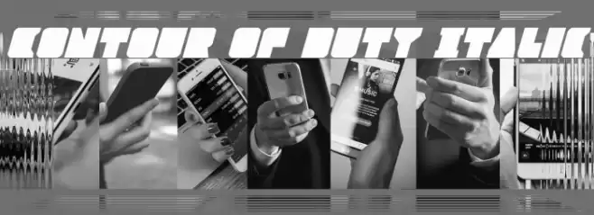 Contour of Duty Italic Font examples