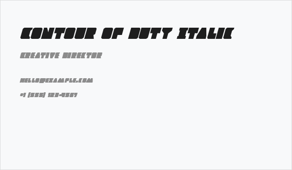 Contour of Duty Italic Business Card