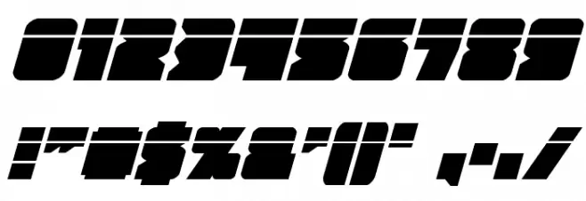 Contour of Duty Laser Italic Font OTHER CHARS