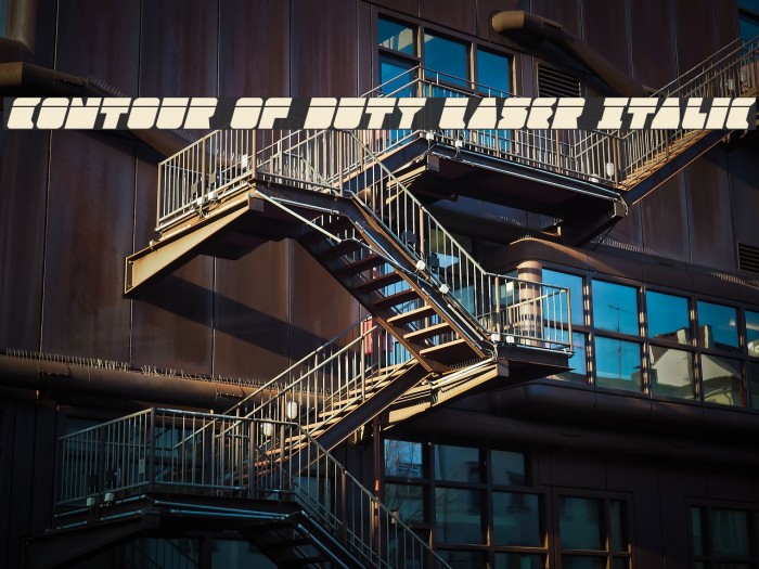 Contour of Duty Laser Italic Example 1