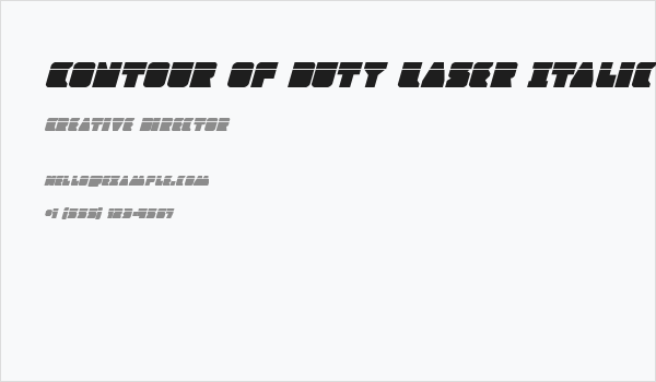 Contour of Duty Laser Italic Business Card
