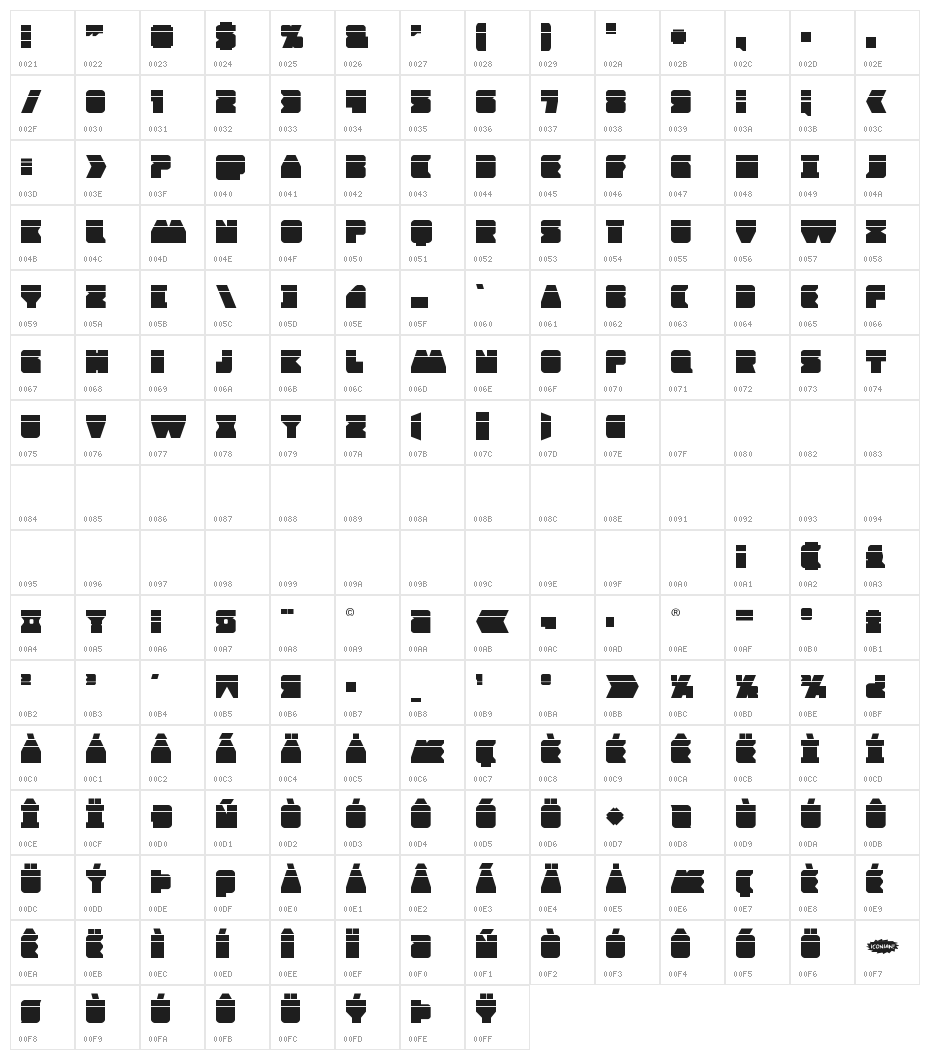 Contour of Duty Laser Character Map