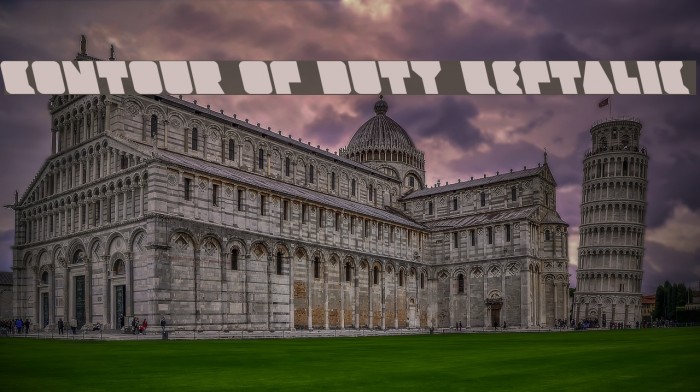 Contour of Duty Leftalic Font examples