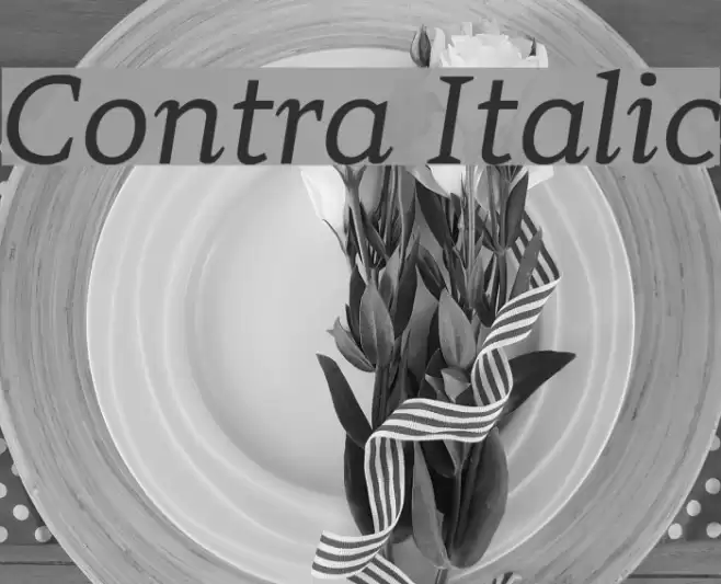 Contra Italic Font examples