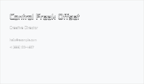 Control Freak Offset Business Card