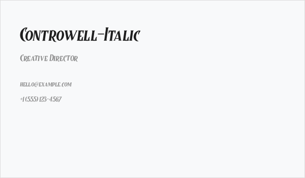 Controwell-Italic Business Card