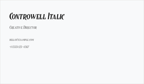 Controwell Italic Business Card