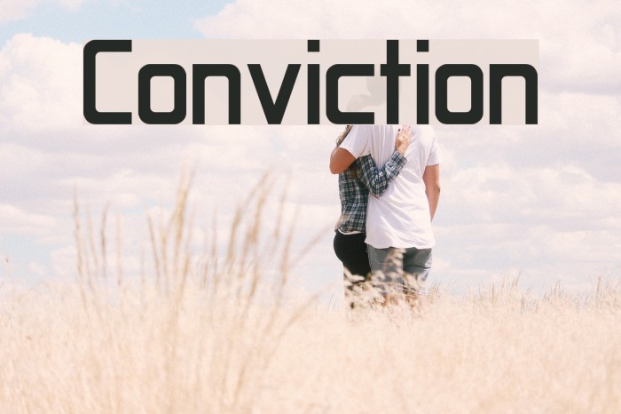 Conviction Font examples