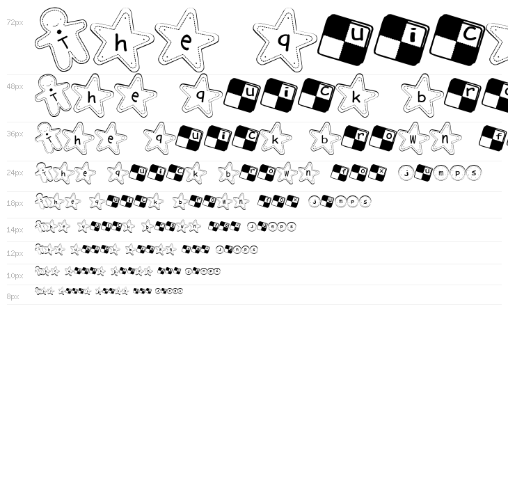 Cookie Font Waterfall