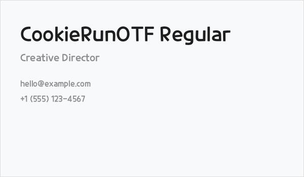 CookieRunOTF Regular Business Card