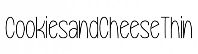 Cookies and Cheese Thin  Frei Schriftart Herunterladen