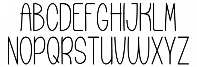 Cookies and Cheese Thin Font UPPERCASE