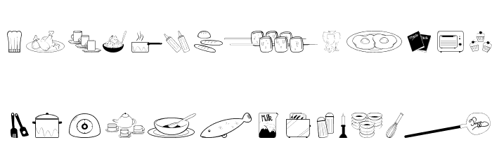 Cooking Set Font LOWERCASE