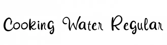 Cooking Water Regular  Descarca Fonturi Gratis