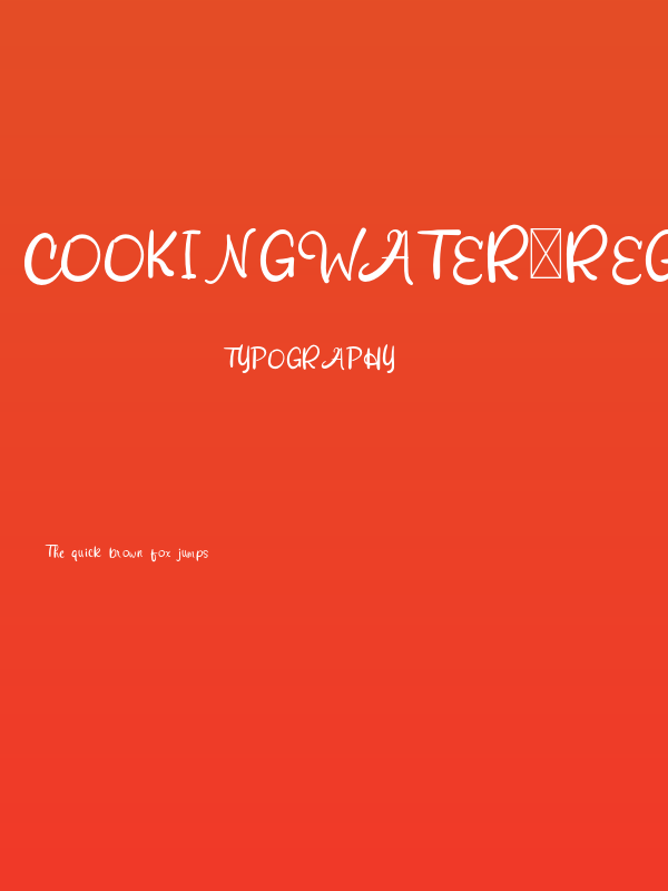 CookingWater-Regular Poster