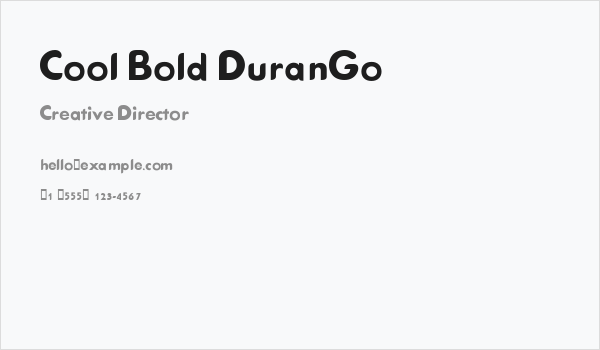 Cool Bold DuranGo Business Card