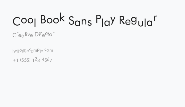 Cool Book Sans Play Regular Business Card