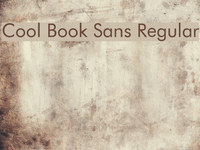 Cool Book Sans Regular Polices examples