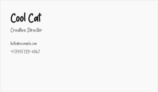 Cool Cat Business Card