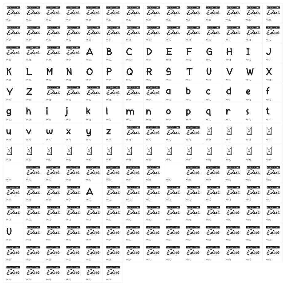 Cool Glasses Demo Character Map