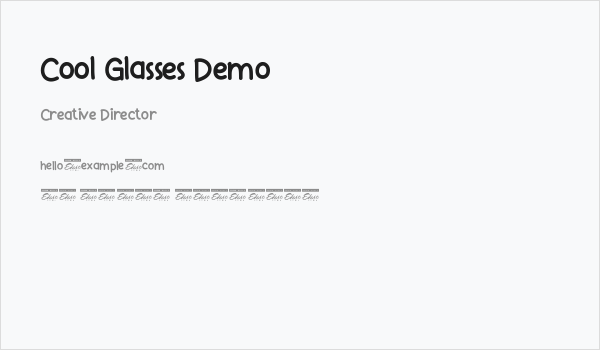 Cool Glasses Demo Business Card