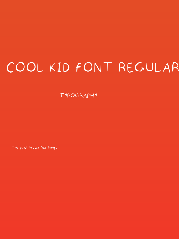 Cool Kid Font Regular Poster
