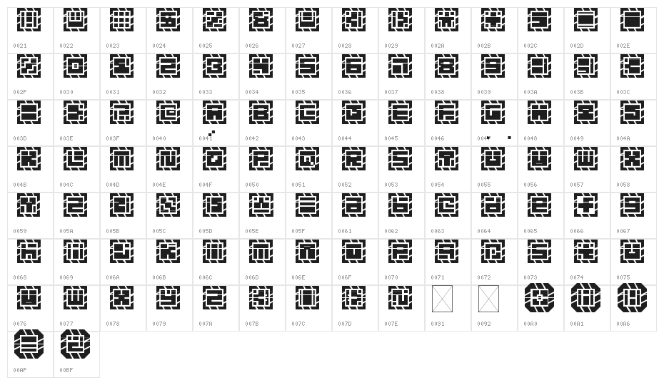 Cool Press Regular Character Map
