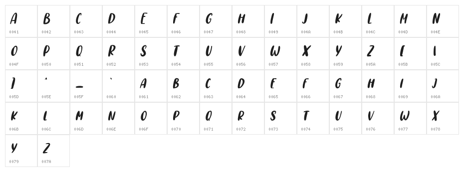 Cool Unkle Free Regular Character Map