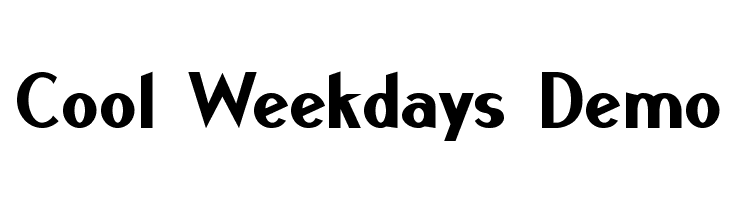 Cool Weekdays Demo  フリーフォントのダウンロード