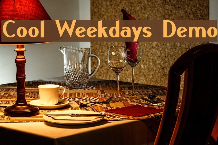 Cool Weekdays Demo Example 2