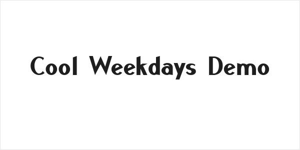 Cool Weekdays Demo Logo