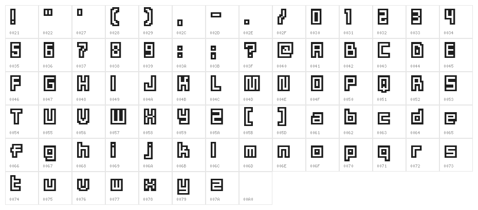 Cool11bit Character Map