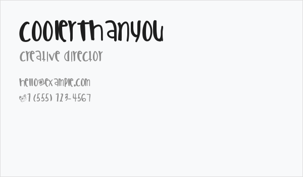 CoolerThanYou Business Card