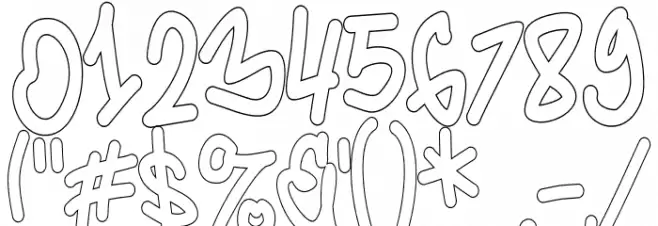 Coolest Hustle Outline Outline Шрифта ДРУГИЕ символов