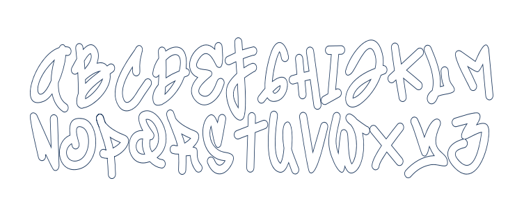 Coolest Hustle Outline Outline Uppercase