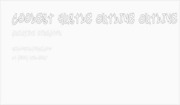 Coolest Hustle Outline Outline Business Card