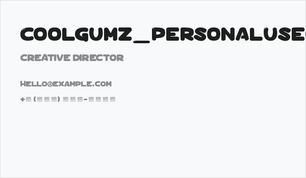 Coolgumz_PersonalUseOnly Business Card