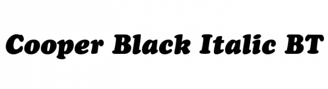 Cooper Black Italic BT  नि: शुल्क फ़ॉन्ट्स डाउनलोड