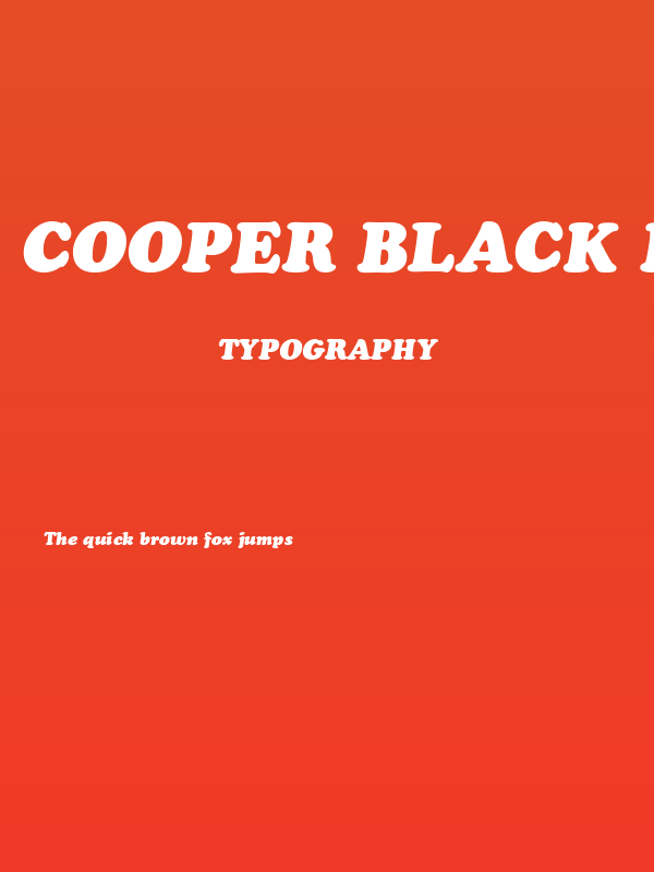 Cooper Black Italic BT Poster