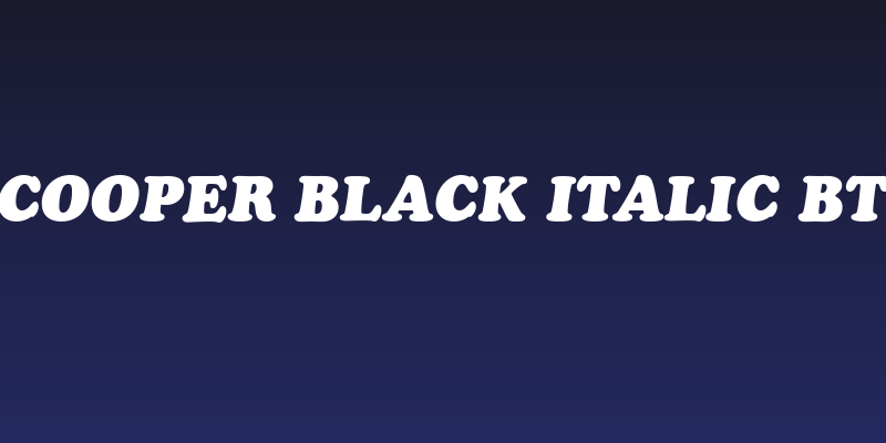Cooper Black Italic BT Social Header