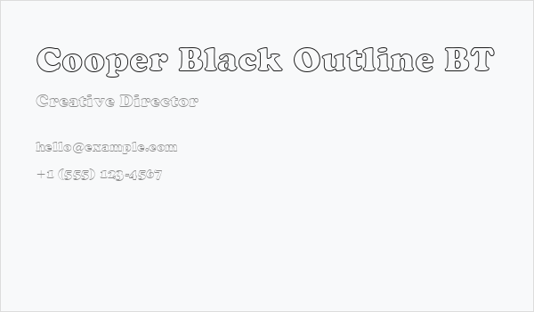 Cooper Black Outline BT Business Card