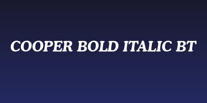 Cooper Bold Italic BT Social Header