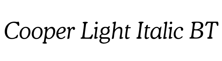 Cooper Light Italic BT  नि: शुल्क फ़ॉन्ट्स डाउनलोड