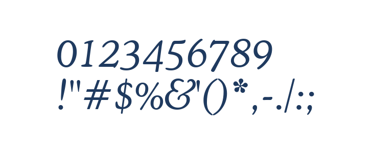 Cooper Light Italic BT Other Characters