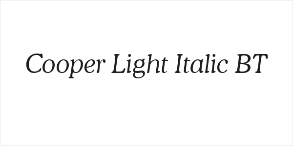 Cooper Light Italic BT Logo
