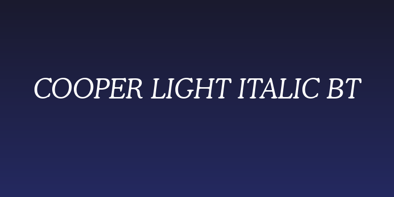 Cooper Light Italic BT Social Header