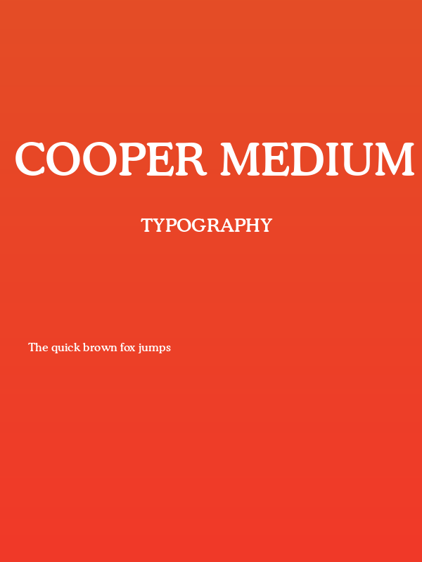 Cooper Medium BT Poster